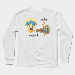 Van With Surfboard Long Sleeve T-Shirt